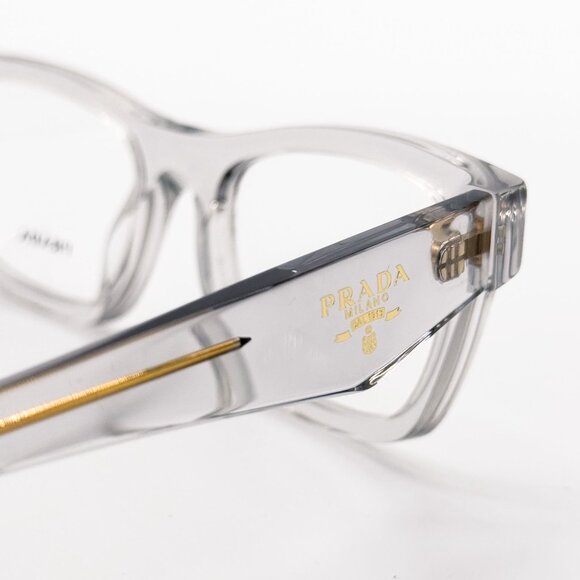 NEW PRADA PRB01V 12R1O1 EYEGLASSES WOMEN TRANSPARENT GRAY EYEWEAR VPR B01 12R1O1 - Picture 5 of 9